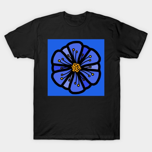 Flower in blue and yellow T-Shirt by marina63